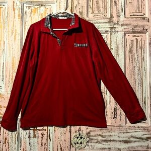 Red Long Sleeve Men's Dress Shirt